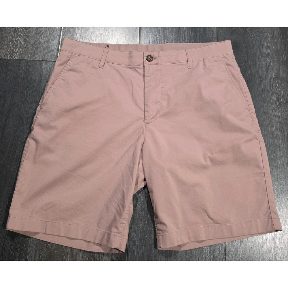 Faherty Coastline Chino Short Men 33 Pink Stretch Preppy 8" Beach Resort Comfort